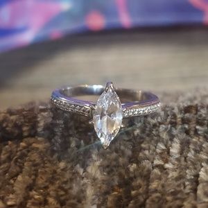 Marquise White Sapphire in Pave White Gold Setting